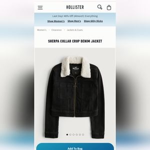 Gently worn - Hollister Sherpa Collar Crop Denim Jacket